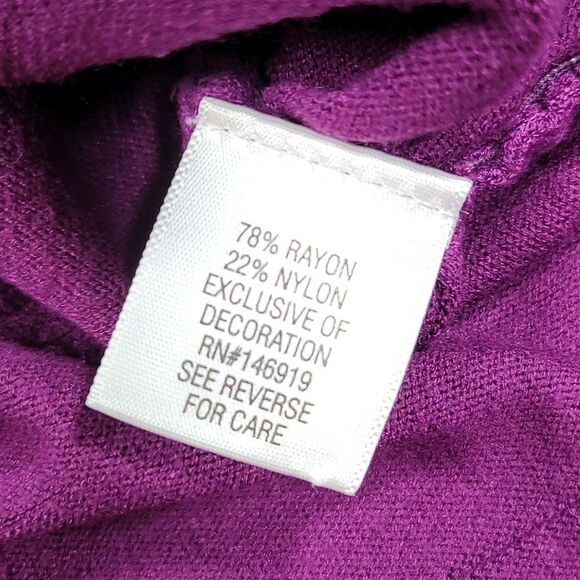 🔺️Apt 9 Purple Textured Boatneck Cuffed Sleeve Sweater Top Medium - Picture 9 of 11